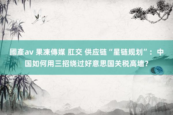 國產av 果凍傳媒 肛交 供应链“星链规划”：中国如何用三招绕过好意思国关税高墙？