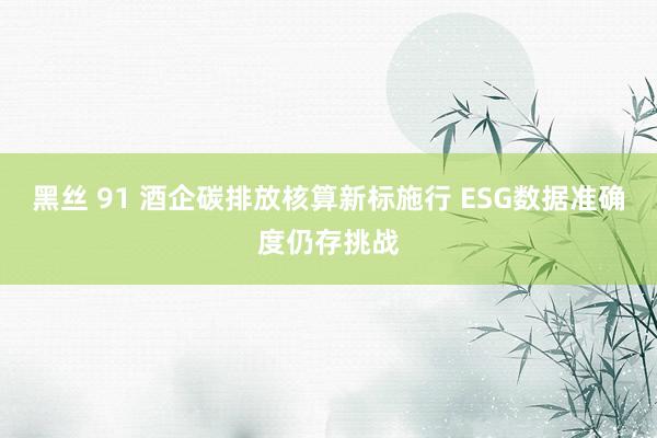 黑丝 91 酒企碳排放核算新标施行 ESG数据准确度仍存挑战